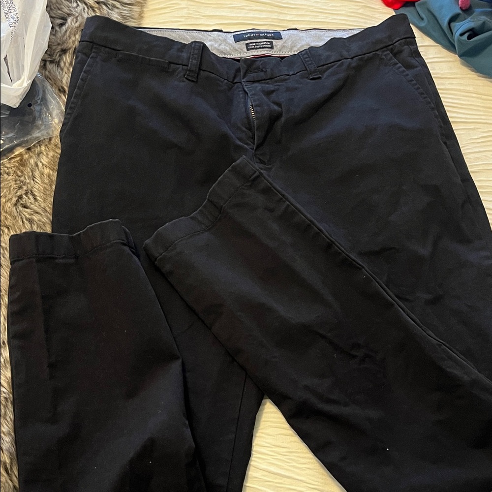 Tommy Hilfiger Black Chino Pants - Straight Cut